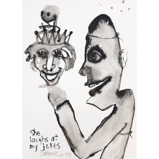 She Laughs at My Jokes Fran Bull, c. 1987 She Laughs at My Jokes by Fran Bull is a work from her ink series that explores...