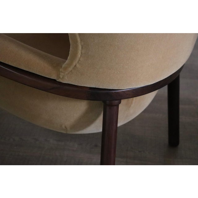 Sculptural Lounge Chairs in Mohair and Wood, Italy 1950s, Set of 2 For Sale - Image 9 of 13