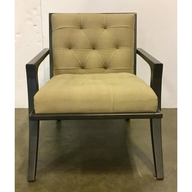 Mid-Century Modern Noir Co. Mod Style Gray and Beige Lounge Chair For Sale - Image 3 of 8