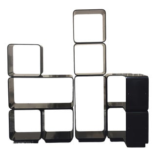 Black Modular Corner Bookcase by Carlo de Carli for Fiarm, Italy, 1970s For Sale