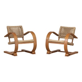 Easy Chairs by Audoux & Minet for Vibo Vesoul, France, 1940s, Set of 2 For Sale