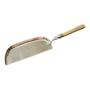 Victorian Sterling Silver Ornate Engraved Crumb Scoop: Sheffield 1853, Harrison Brothers Howson