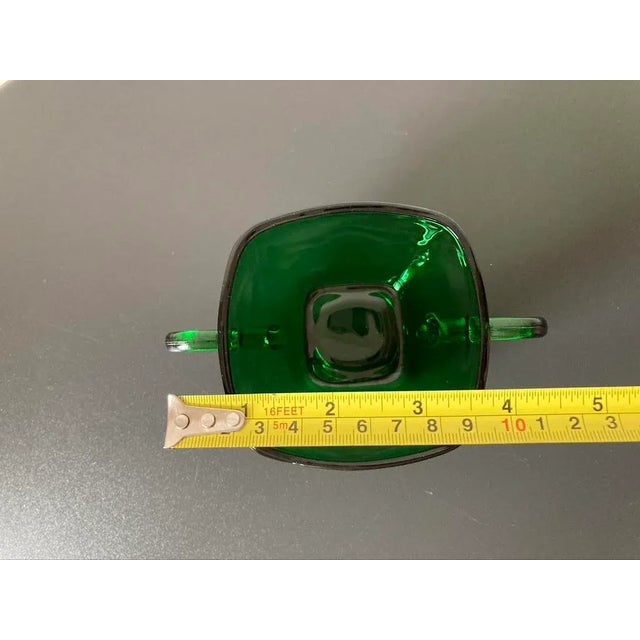 Midcentury American Art Deco Green Glass Sugar Bowl by Anchor Hocking For Sale - Image 9 of 12