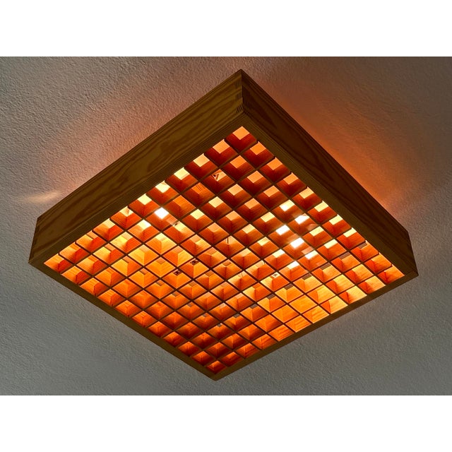 Mid-Century Modern Pine Wood Flush Mount, Sweden, 1970s For Sale - Image 13 of 18