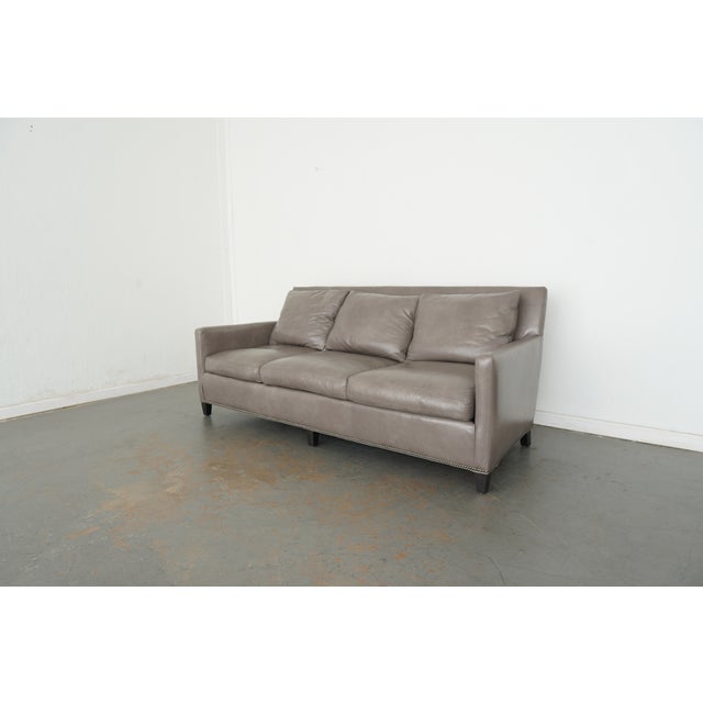 2020s Lee Industries Lukas Leather Sofa For Sale - Image 5 of 13