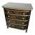Chinese Style Black and Gold Chest With Matching Mirror For Sale