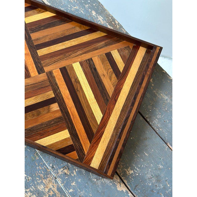 Vintage Mid-Century Decorative Parquetry Serving Tray by Don Shoemaker for Señal, s.a., Circa 1960s For Sale - Image 10 of 12