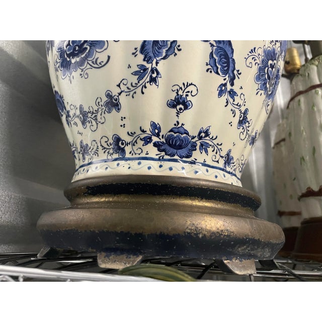 Large Delft Ginger Jar Lamp For Sale - Image 12 of 12