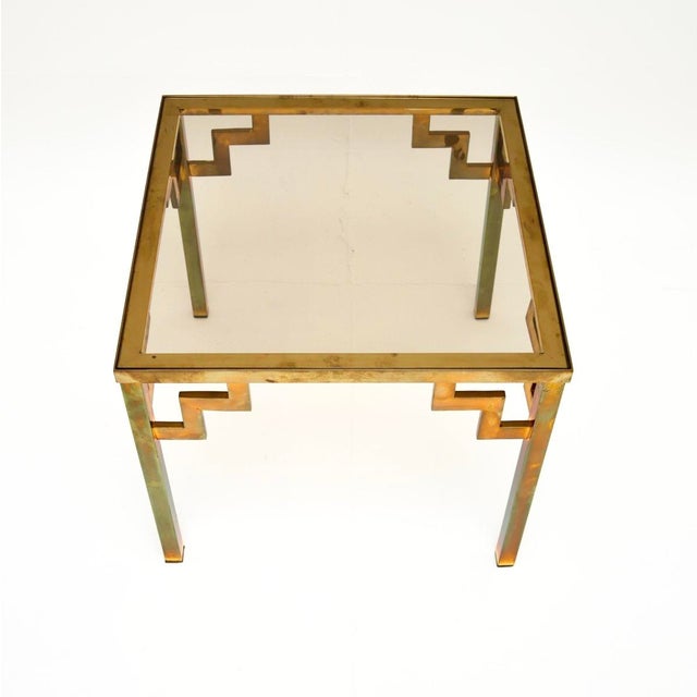 Mid-Century Modern Vintage French Brass Coffee Table, 1960 For Sale - Image 3 of 6