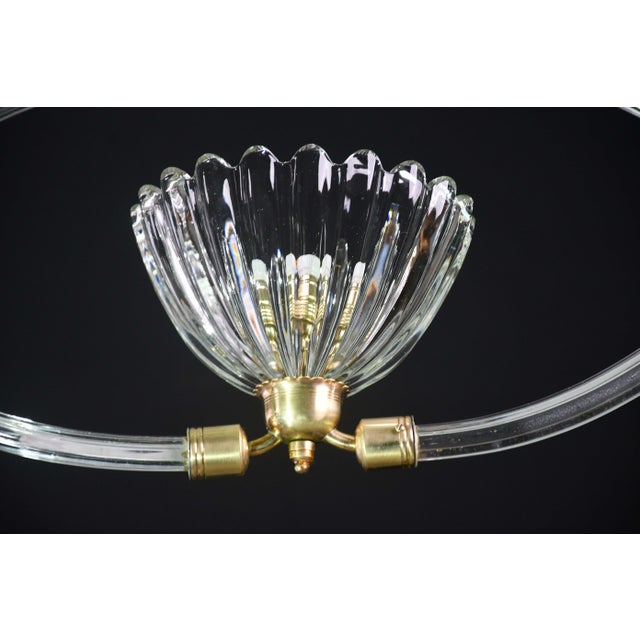 1950s Art Decò Murano Glass and Brass Chandelier by Barovier & Toso For Sale - Image 11 of 13