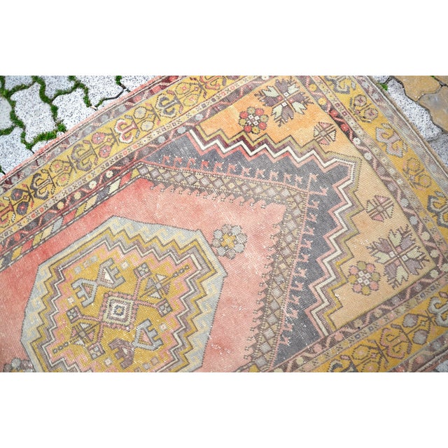 Textile Turkish Vintage Faded Rug For Sale - Image 7 of 11