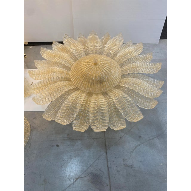 Murano Venetian Murano Style Glass Flush Mount Made in Gold Graniglia by SimoEng For Sale - Image 4 of 9