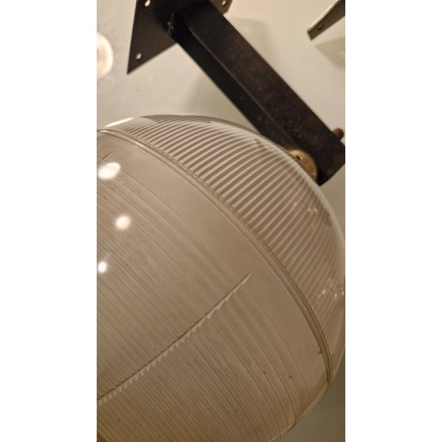 1960s Double Fresnel Glass and Polished Aluminum Wall Light, 1960s For Sale - Image 5 of 11