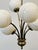Metal Hollywood Regency Opaline Chandelier with Gold Stripes from Massive, Belgium, 1980s For Sale - Image 7 of 13