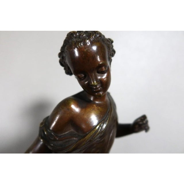 Duchoiselle, The Child with the Hoop, 1800s, Bronze For Sale - Image 9 of 11
