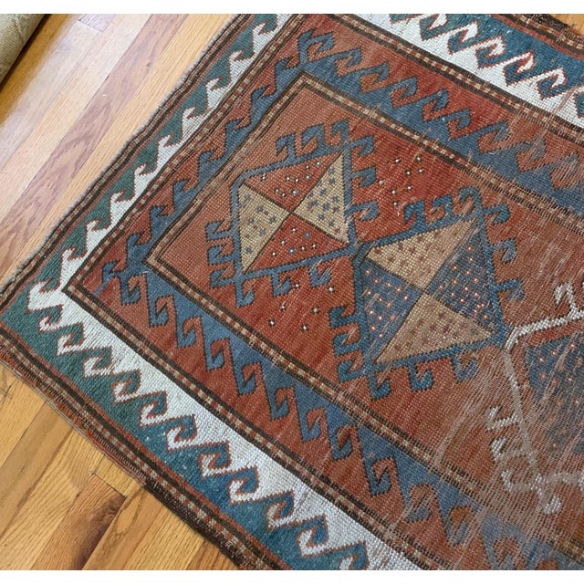 Late 19th Century 1880s, Handmade Antique Collectible Caucasian Kazak Rug 2.7' X 4.2' For Sale - Image 5 of 7