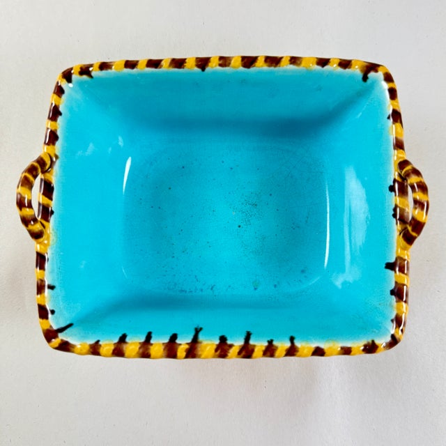 Yellow 19th Century Minton English Majolica Yellow Earthenware Trinket Basket For Sale - Image 8 of 12