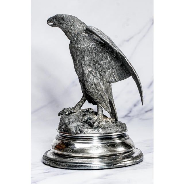 Patriotic American Bald Eagle Antique Victorian Sculpture Statue Desk Inkwell For Sale - Image 10 of 14
