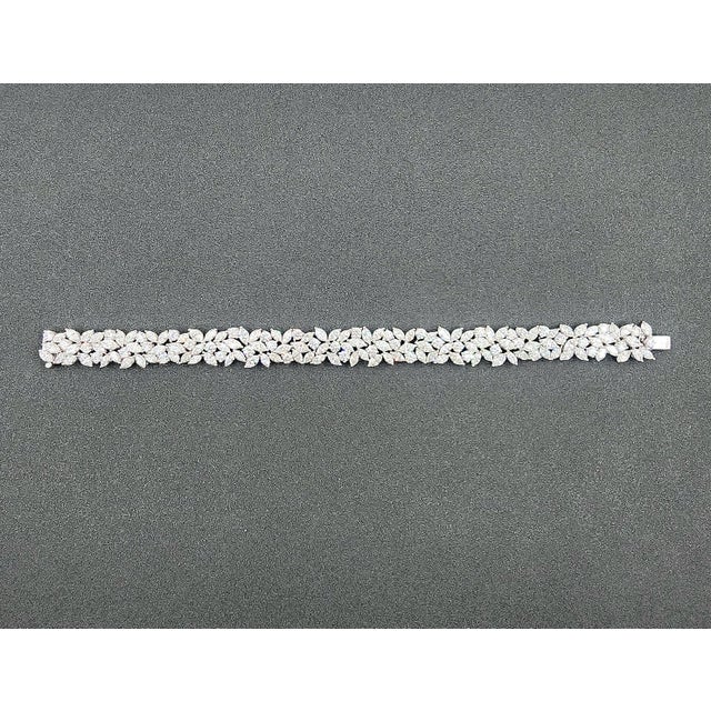 Metal 19.47 Ct Marquise & Round Diamond Bracelet For Sale - Image 7 of 8