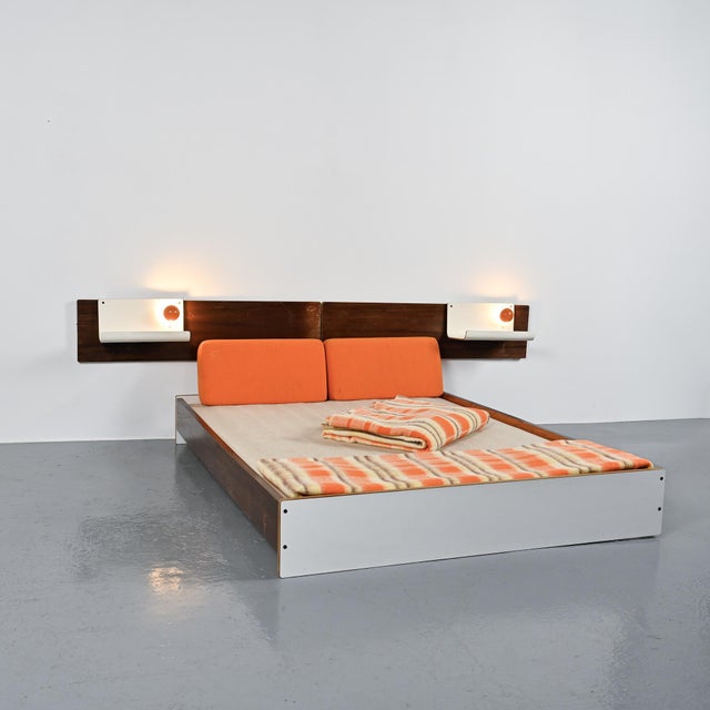 Bed and Headboard by Pierre Guariche, 1968 For Sale - Image 6 of 18