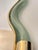 Murano Contemporary Horizzontal Wave Mirror in Green and Gold "Torchon" Torciglione Murano Style Glass For Sale - Image 4 of 9