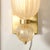 Modernist Hand-Blown Fluted Murano Glass & Brass Sconces W/ 24k Gold Flecks For Sale - Image 4 of 12