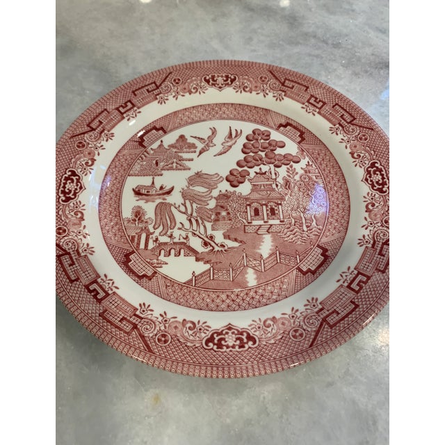 Churchill Churchill Willow Rose Pink Red and White Plate For Sale - Image 4 of 7