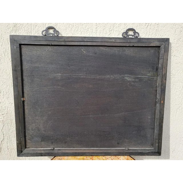 View of a Port in Asia, 20th Century, Reverse Glass Painting For Sale - Image 5 of 13