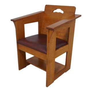 Stickley Mission Oak Arts & Crafts Limbert Cafe Chair For Sale