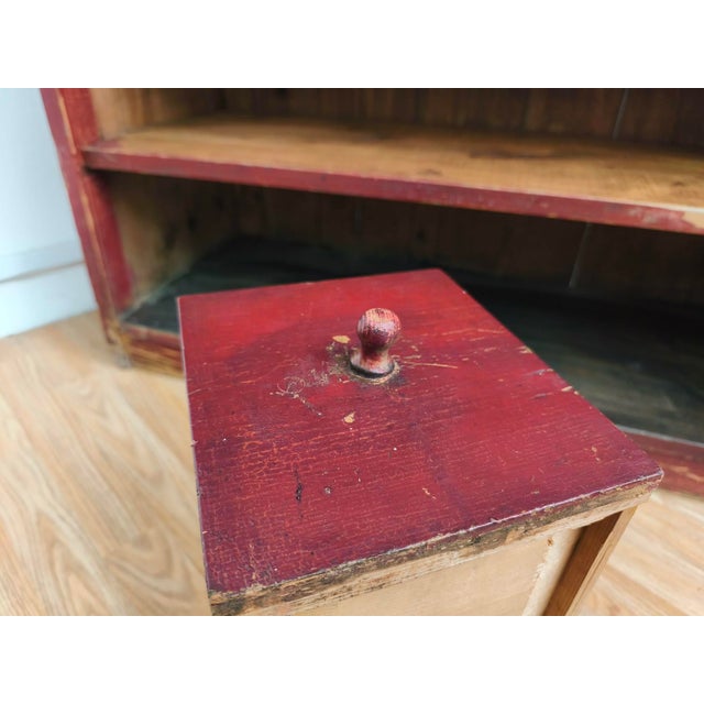 Antique Burgundy-Colored Pharmacy Chest of Drawers, 1890s For Sale - Image 18 of 18