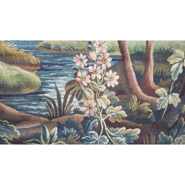 Antique Verdure Tapestry With River For Sale - Image 10 of 11