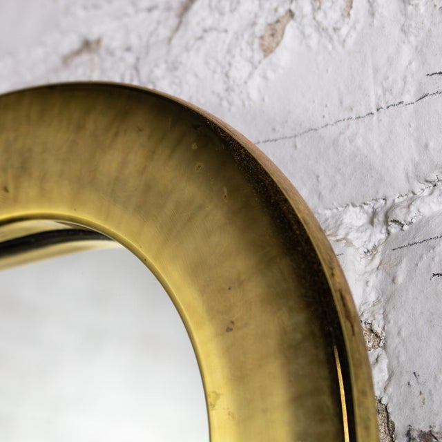 Late 20th Century Modern Wall Mirror by Milo Baughman for Thayer Coggin Brass Lamé Shape Frame For Sale - Image 6 of 18
