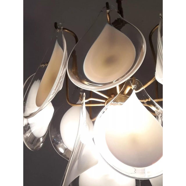 Brass 12-Arm Chandelier by Vistosi, Italy, 1970s For Sale - Image 4 of 7