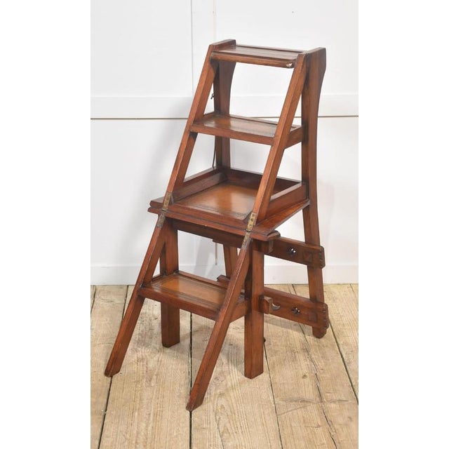 Brown Metamorphic Library Chair in Walnut For Sale - Image 8 of 14