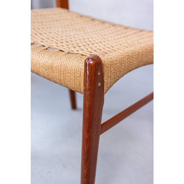Beige Mid-Century Danish Teak Chairs by Arne Wahl Iversen, 1960s, Set of 5 For Sale - Image 8 of 18