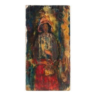 Sirio Pellegrini, Antonella at Carnival, Oil on Board, 1969 For Sale