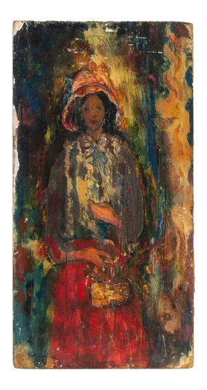Sirio Pellegrini, Antonella at Carnival, Oil on Board, 1969