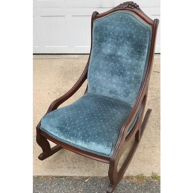 Antique Victorian Walnut Grape Carved Rocking Chair Chairish