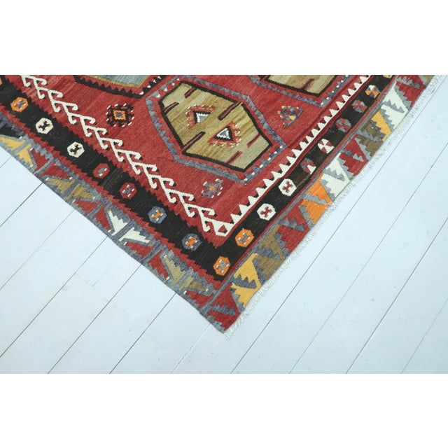 Mid 20th Century Vintage Turkish Sivas Nomad's Kilim Large Rug For Sale - Image 5 of 13