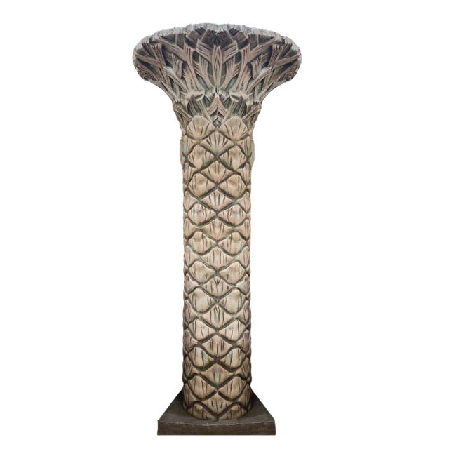 10-Foot Fiberglass Art Deco Grand Palm Tree Architectural Column, 2 Available For Sale