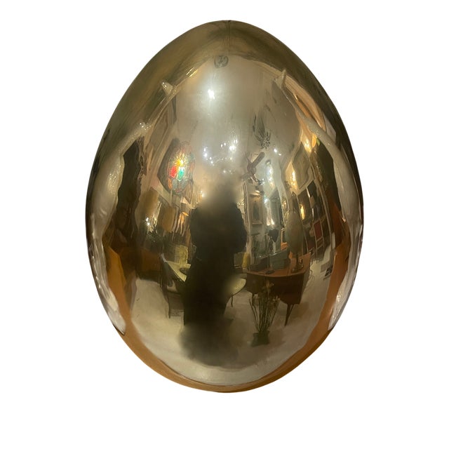 Chrome and Glass Egg Lamp, 1980s For Sale - Image 3 of 5