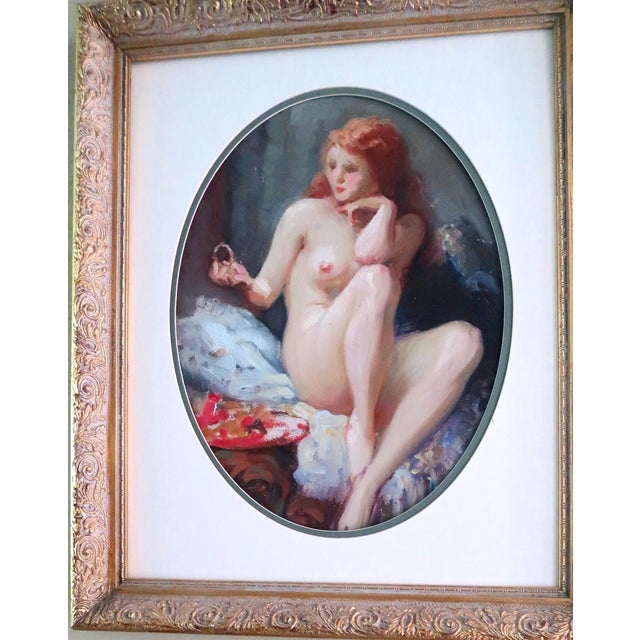 Mid 20th Century Joseph Tomanek, (Czechoslovakian/American 1889-1974) Oil on Artist Board "Nude With Red Hair" - Signed For Sale - Image 11 of 13