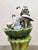Vintage Art Nouveau Italian Ceramic Flamingo Fountain Stand in Majolica, 1960s For Sale - Image 4 of 5