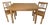 Farmhouse Table and Chairs Set in Spruce Wood, Set of 3 For Sale