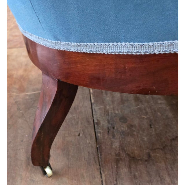 Wood Antique Circa 1900 Chippendale Revival Carved Mahogany Wingback Easy Chair With Acanthus-Carved Cabriole Legs For Sale - Image 7 of 12