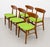 Rare set of five authentic Mid Century Modern dining chairs crafted in Denmark by Farstrup Møbler, c. 1960's. Designed...