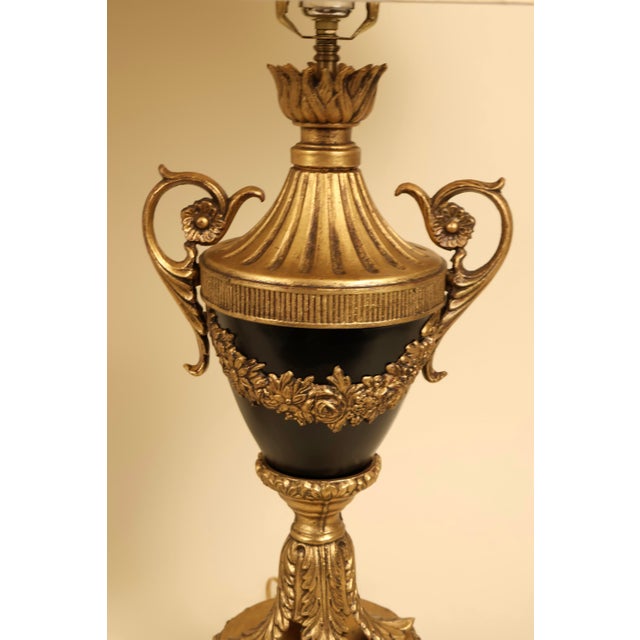 Mid 20th Century Neoclassical Empire Style Urn Table Lamps - Pair For Sale - Image 4 of 12