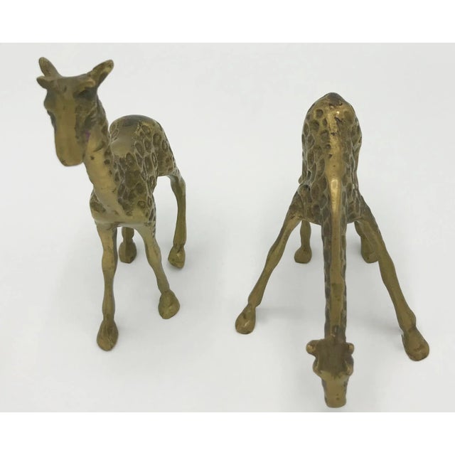 Mid-Century Modern Vintage Brass Giraffes, a Pair* For Sale - Image 3 of 4