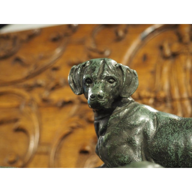 Jade 19th Century French Bronze Sculpture, a Pointer and Spaniel Hunting a Pheasant For Sale - Image 8 of 18