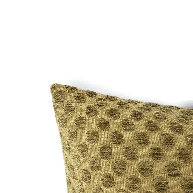Abstract Contemporary Brown Polka Dot Chenille Pillow Cover For Sale - Image 3 of 6